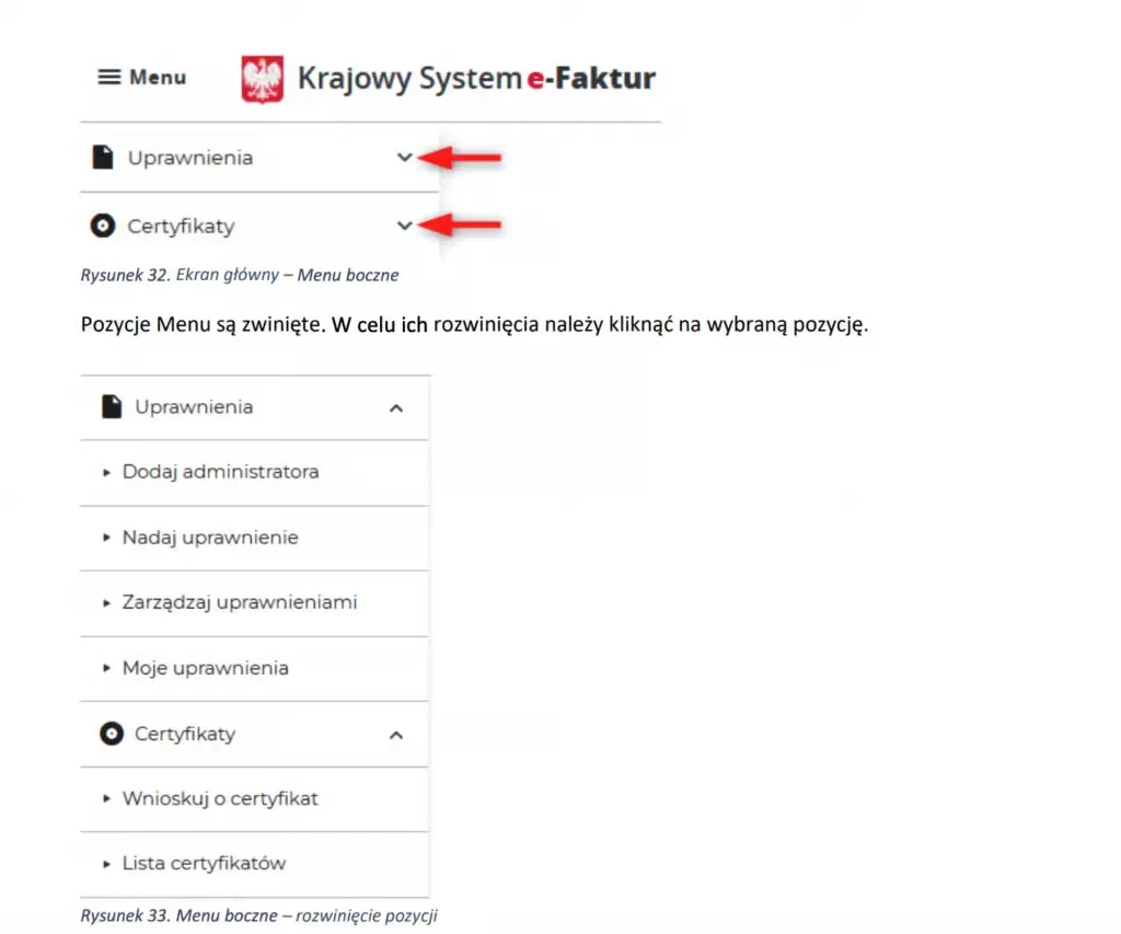 Menu with grant permissions tab